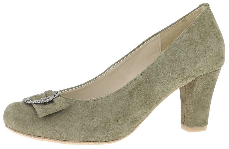 Hirschkogel Women's 3006817 Closed Toe Heels, Green Khaki 046, 3 UK