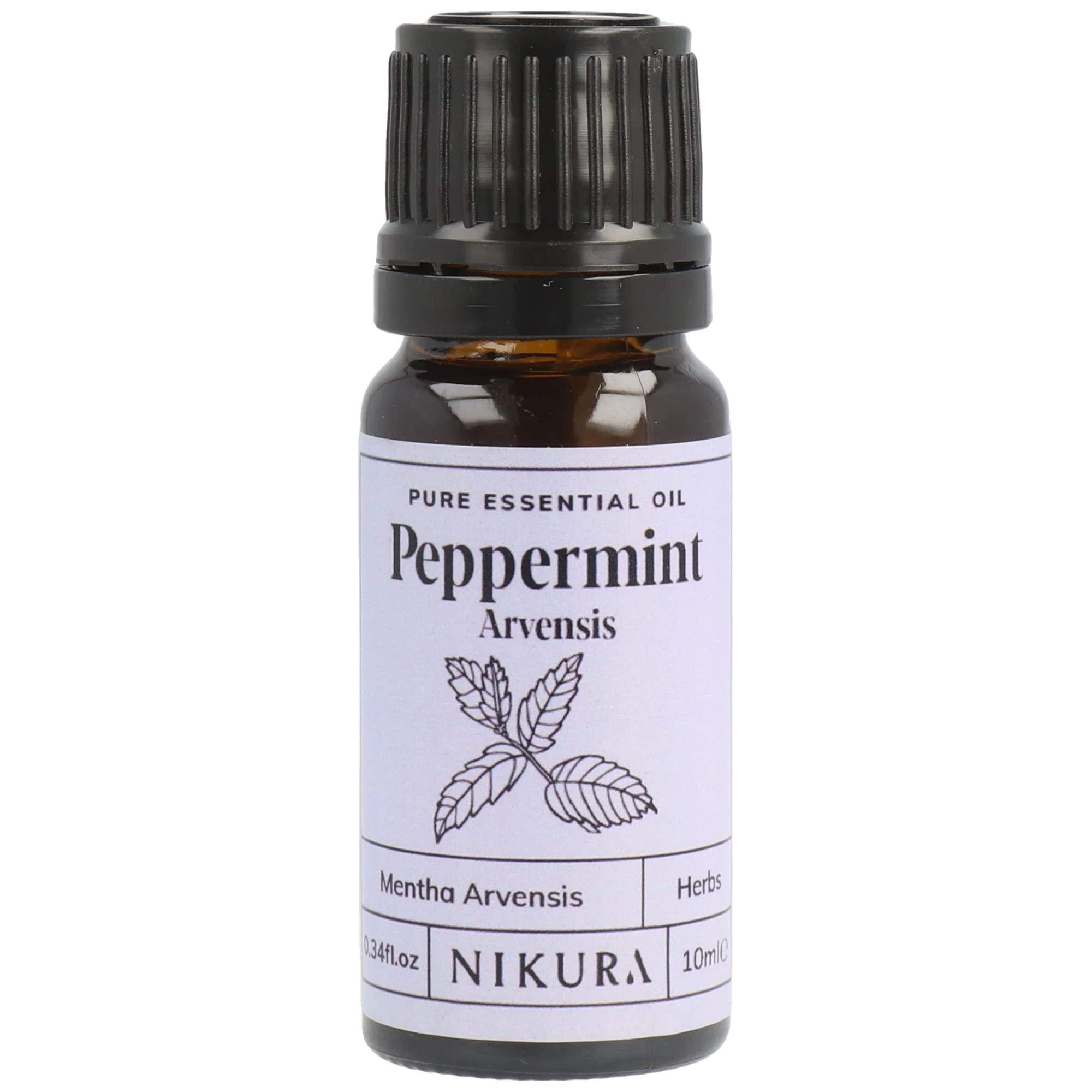 Nikura Peppermint Essential Oil (Arvensis) - 10ml | Perfect for Repelling Spiders, Rats, Mice, Bugs, Ants | Great for Hair, Headaches Relief, Energy Boost, Skin, Candle Making | Vegan & UK Made