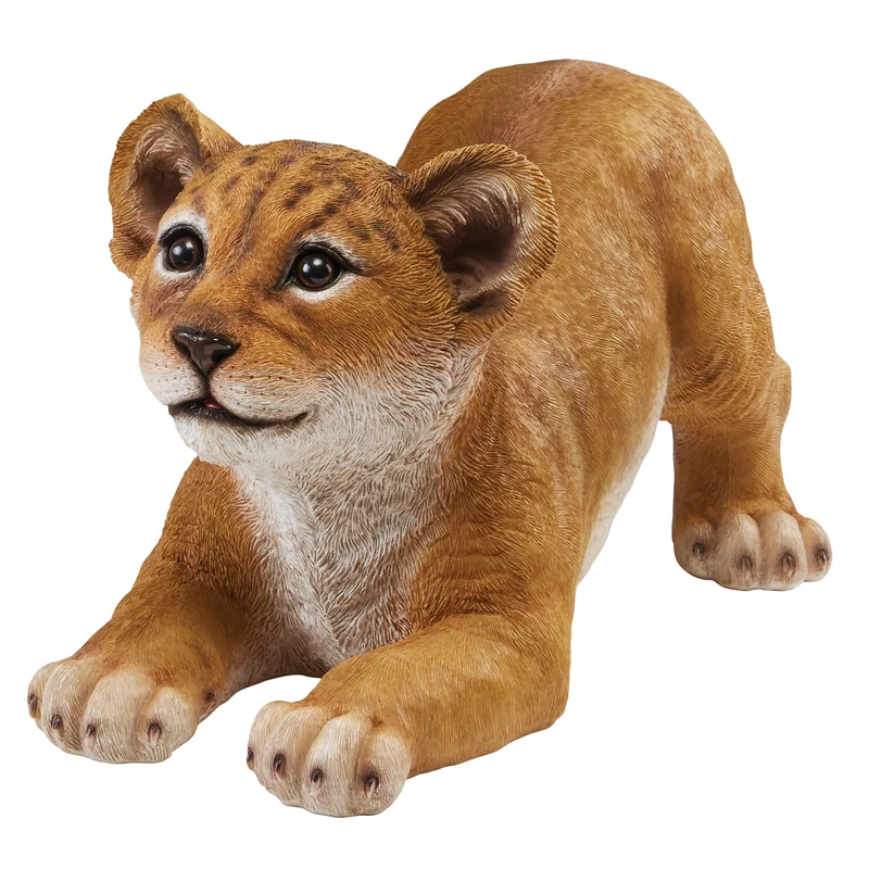 Design Toscano Lion Cub of The Sahara Animal Statue: Tibesti, Resin, Full Colour Realistic, 38.1 x 19.05 x 20.32 cm