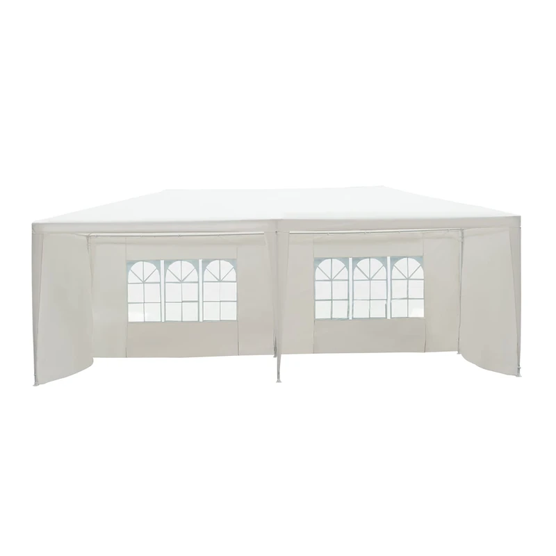 Outsunny 6 x 3 m Party Tent Gazebo Marquee Outdoor Patio Canopy Shelter with Windows and Side Panels White