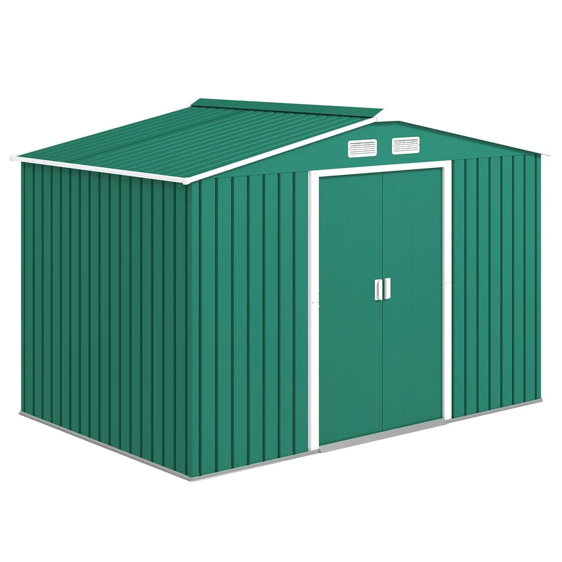 Outsunny 9 x 6ft Metal Garden Shed - Outdoor Storage House