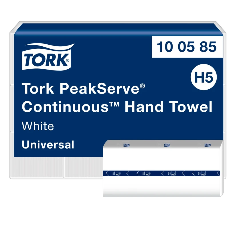 Tork PeakServe Continuous Paper Hand Towels White H5, Universal, Compressed, 12 x 410 sheets, 100585