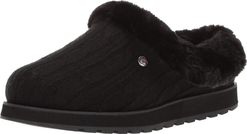Skechers Women's Keepsakes-Ice Angel. Sweater Slipper with Plush Foam, Black/Black, 5 UK - Image 1