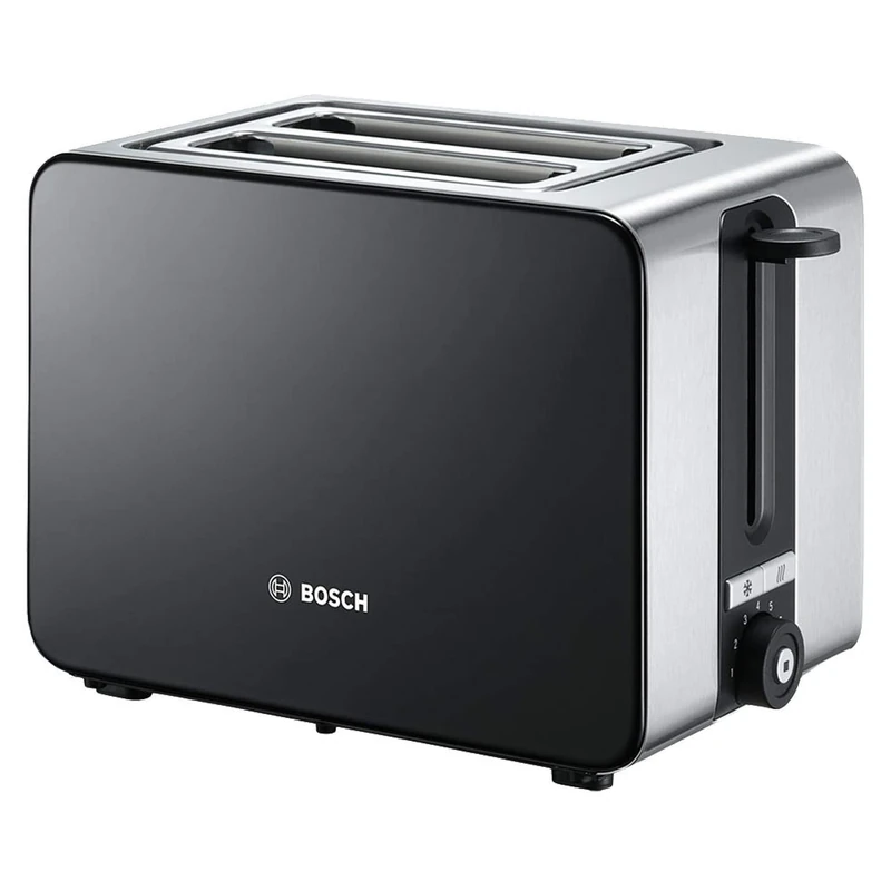 Bosch Sky Compact TAT7203GB 2 Slot Stainless Steel Toaster with 7 variable browning levels including frozen - Black