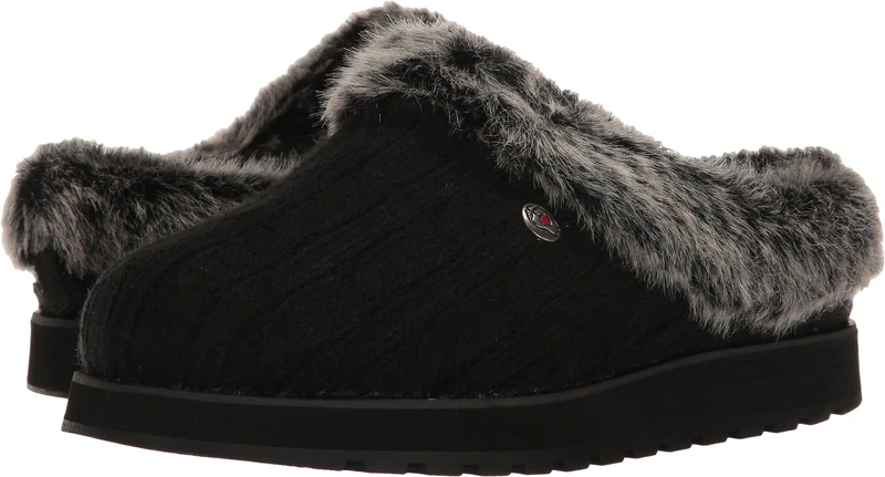 Skechers BOBS Keepsakes-Ice Angel Women's Sweater Slipper - Black