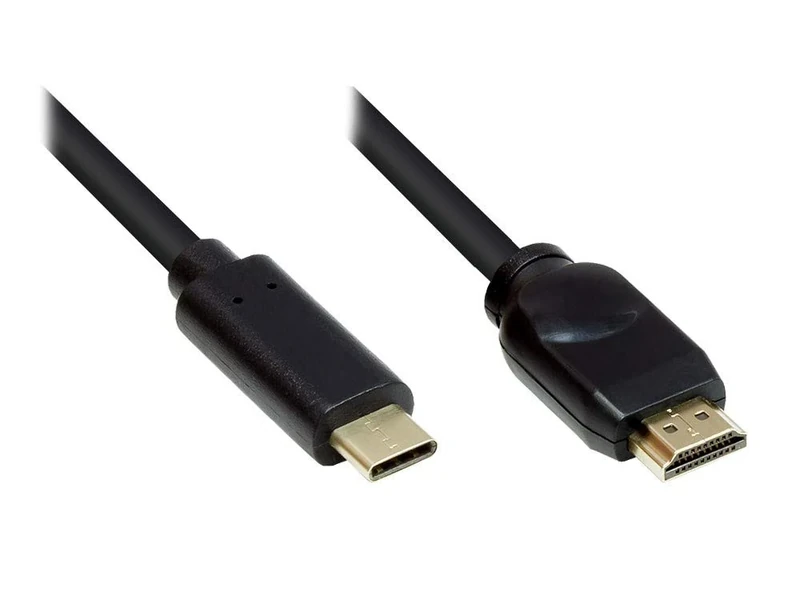 Good Connections Adapter Cable - USB-C Male to HDMI 2.0 Male - 4K / UHD @ 60Hz - Copper Conductor - 10 m - Black