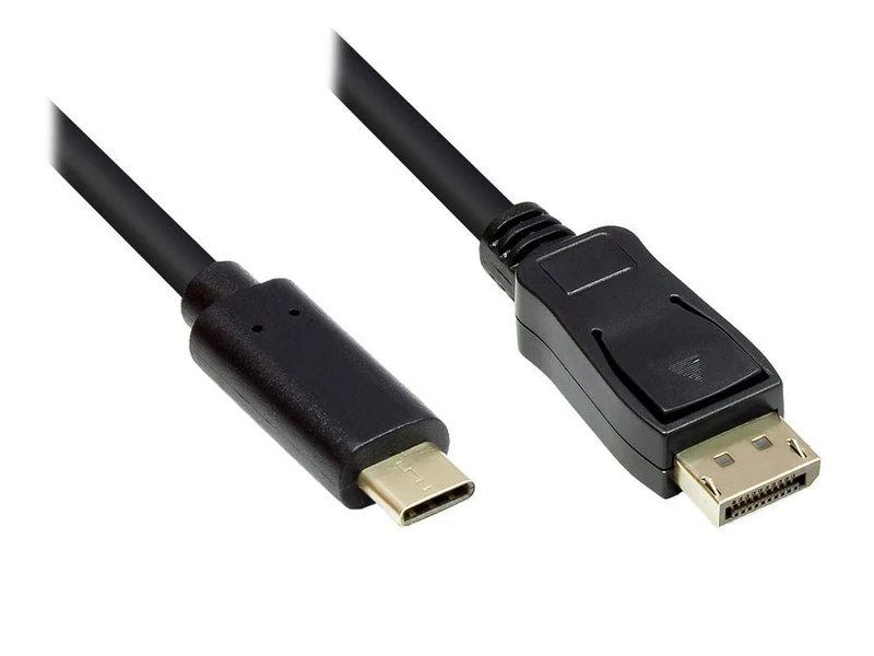 Good Connections Adapter Cable - USB-C Male to DisplayPort 1.2 / DP 1.2 Male - 4K / UHD @ 60Hz - Copper Conductor - 5 m - Black GC-M0108