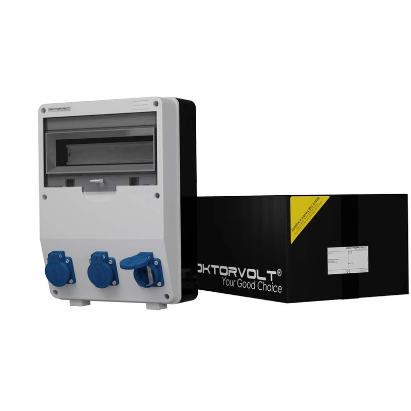 Mennekes Power Distributor IP54 TD 3 x 230 V Wall Distributor Construction Power Distribution Socket Distributor Doktorvolt® 9009 - Image 1
