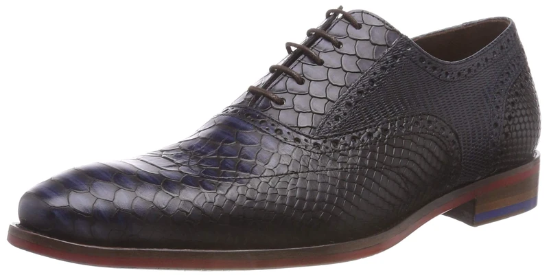 Floris van Bommel Men's 19104/17 Oxfords, Blue Dark Blue Snake 17, 8.5 UK - Image 1