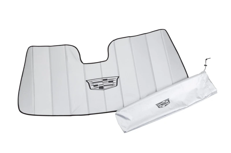 GM Accessories 23433488 Front Sunshade Package in Silver with Black Cadillac Logo
