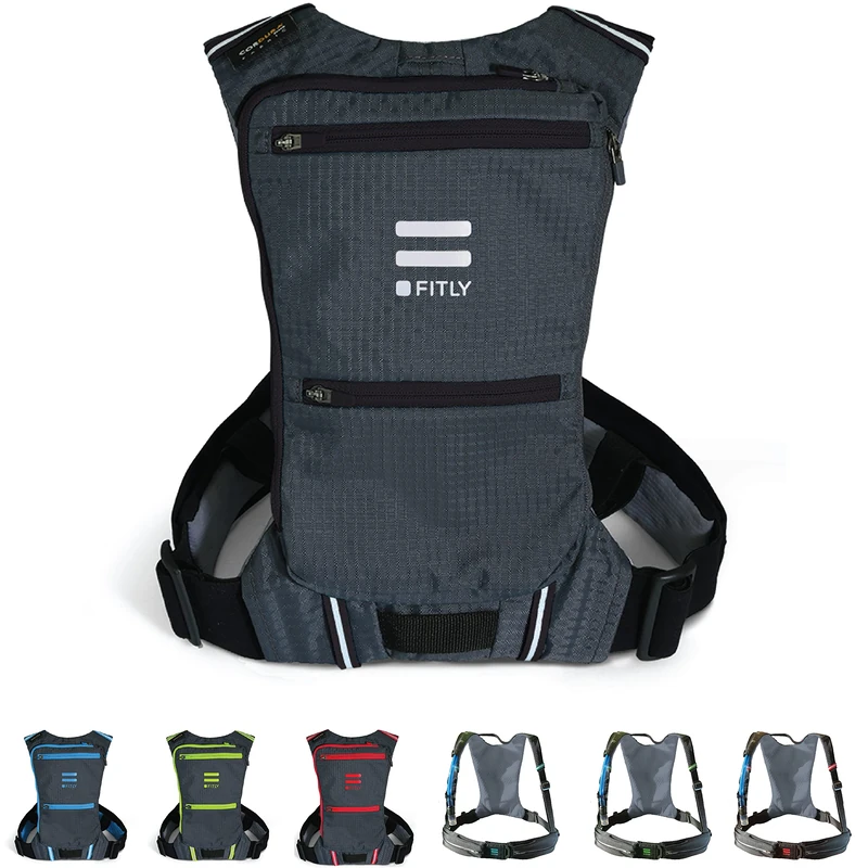 FITLY Minimalist Running Pack | Unisex Running Backpack with Phone Holder, Storage & Thoracic Belt | Carry Personal Items When Running | Running Gear Men & Women | Lightweight