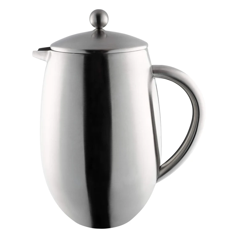 Café Olé BFD Cafetière, 18/10 stainless steel double wall body and mesh filter, Satin finish, 1500ml (10 espresso cups or 6 mugs)