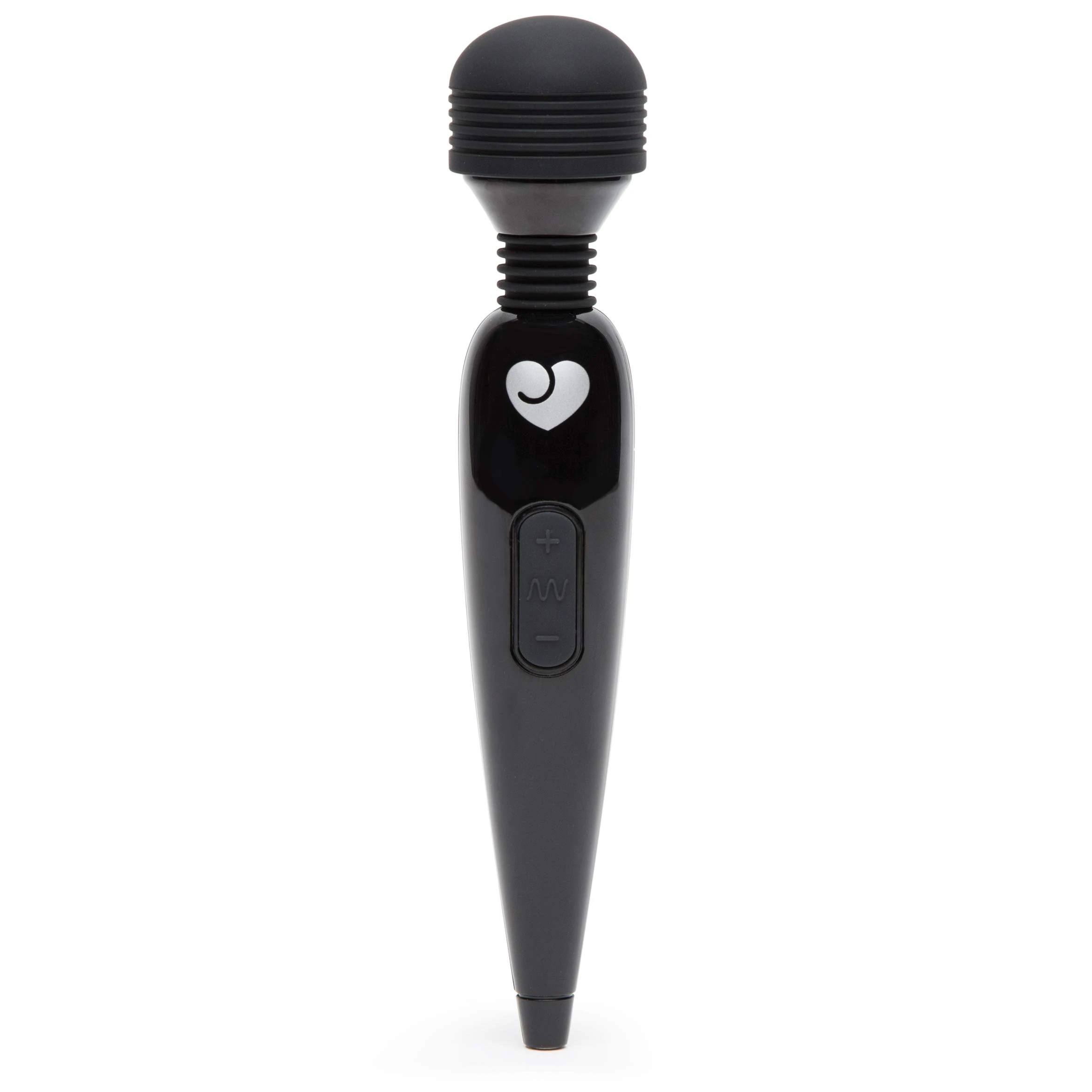 Lovehoney Deluxe Mini Wand Massager for Women with Ergonomic Handle - USB Rechargeable - Black