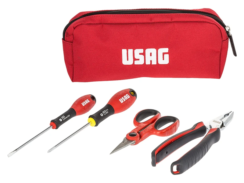 USAG u00070008 X Assortment Scissor Pliers and Screwdrivers (Pack of 4), Multi-Color, Set of 5 - Image 1