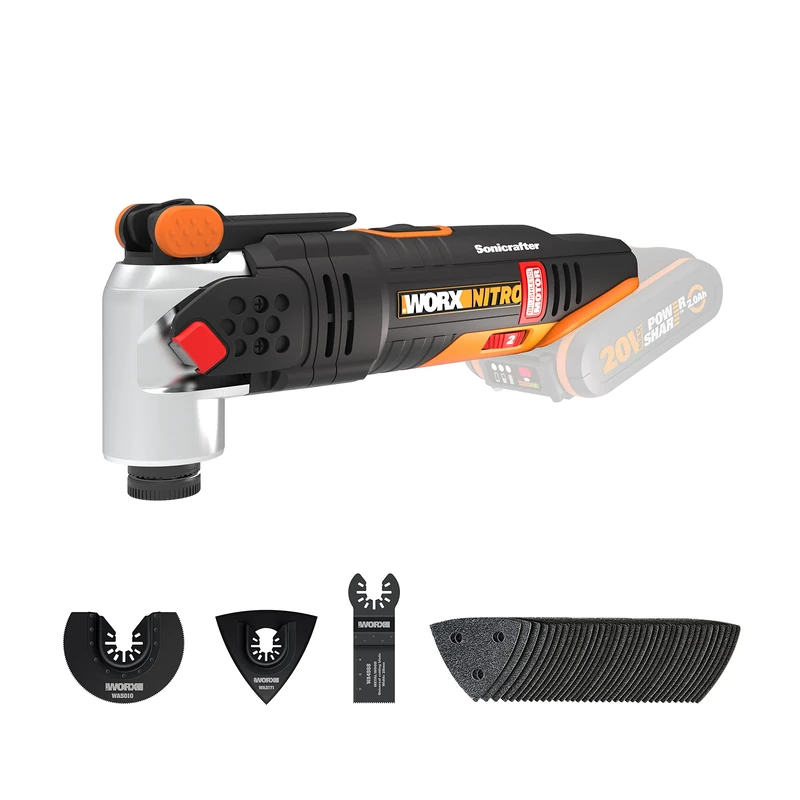 Brushless Sonicrafter 20V Worx Multitool | PowerShare | WX693.9 - No Battery, No Charger | Brushless Motor, Variable Speed, Hyperlock System