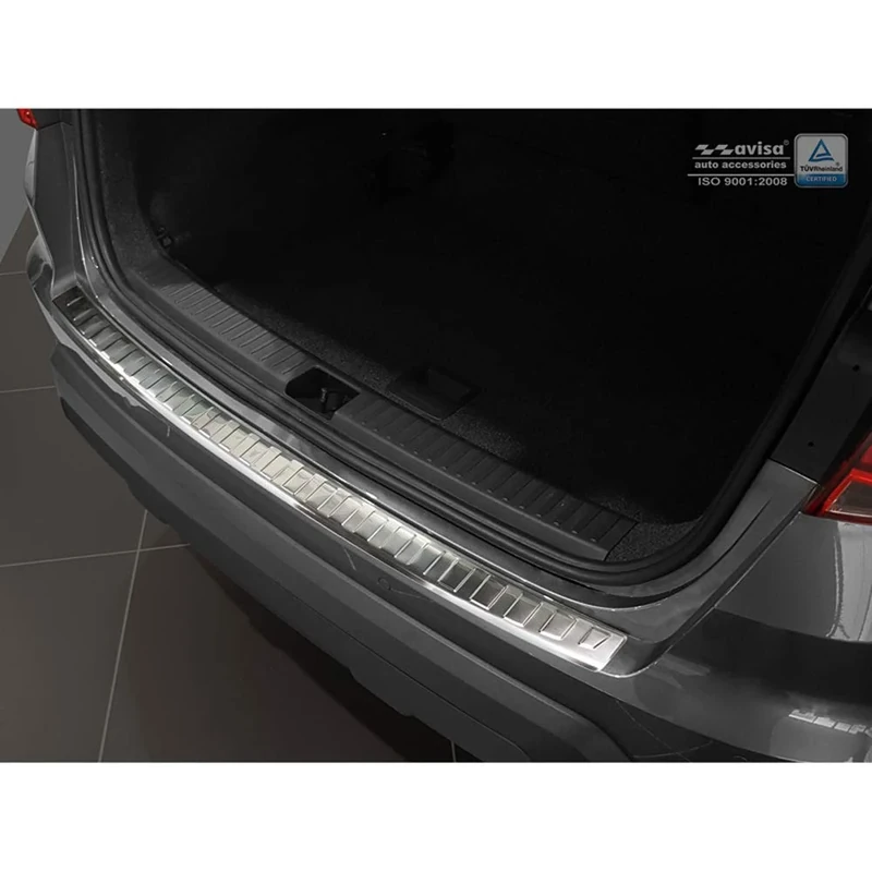 Avisa Stainless Steel Rear Bumper Protector Compatible with Seat Arona 2017-2021 & Facelift 2021- 'Ribs'
