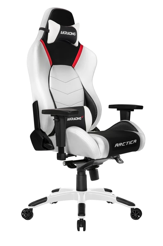 AKRacing Masters Series Premium Gaming Chair with High Backrest, Recliner, Swivel, Tilt, 4D Armrests, Rocker and Seat Height Adjustment Mechanisms with 5/10 warranty - Arctica