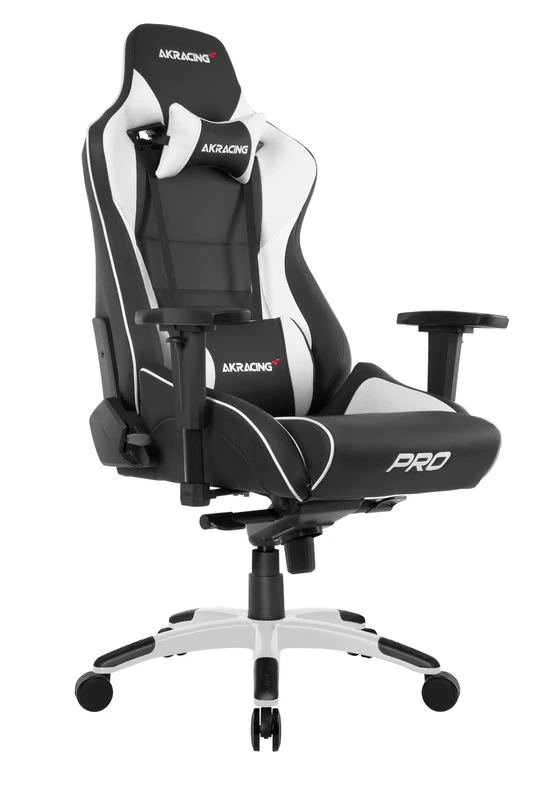 AKRacing Masters Series Pro Luxury XL Gaming Chair with High Backrest, Recliner, Swivel, Tilt, 4D Armrests, Rocker and Seat Height Adjustment Mechanisms with 5/10 warranty - White