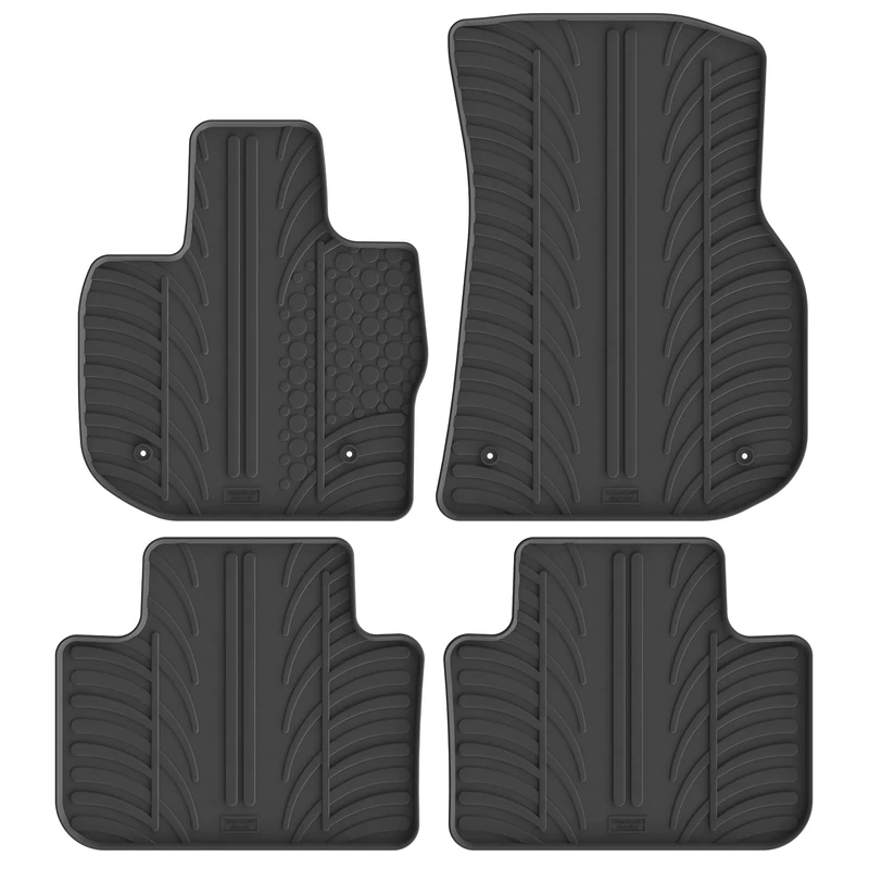 Gledring Rubber car mats set LHD compatible with BMW X3 (G01) 2017-2024 & iX3 (G08) 2020- (T profile 4-pieces + mounting clips)