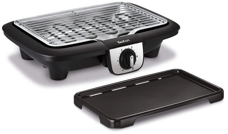 Tefal Easy Grill YY3818FB 2-in-1 Electric Table Grill, Griddle Plate Included, Powerful 2100 W, Up to 2 Times Less Smoke YY3818FB, Black
