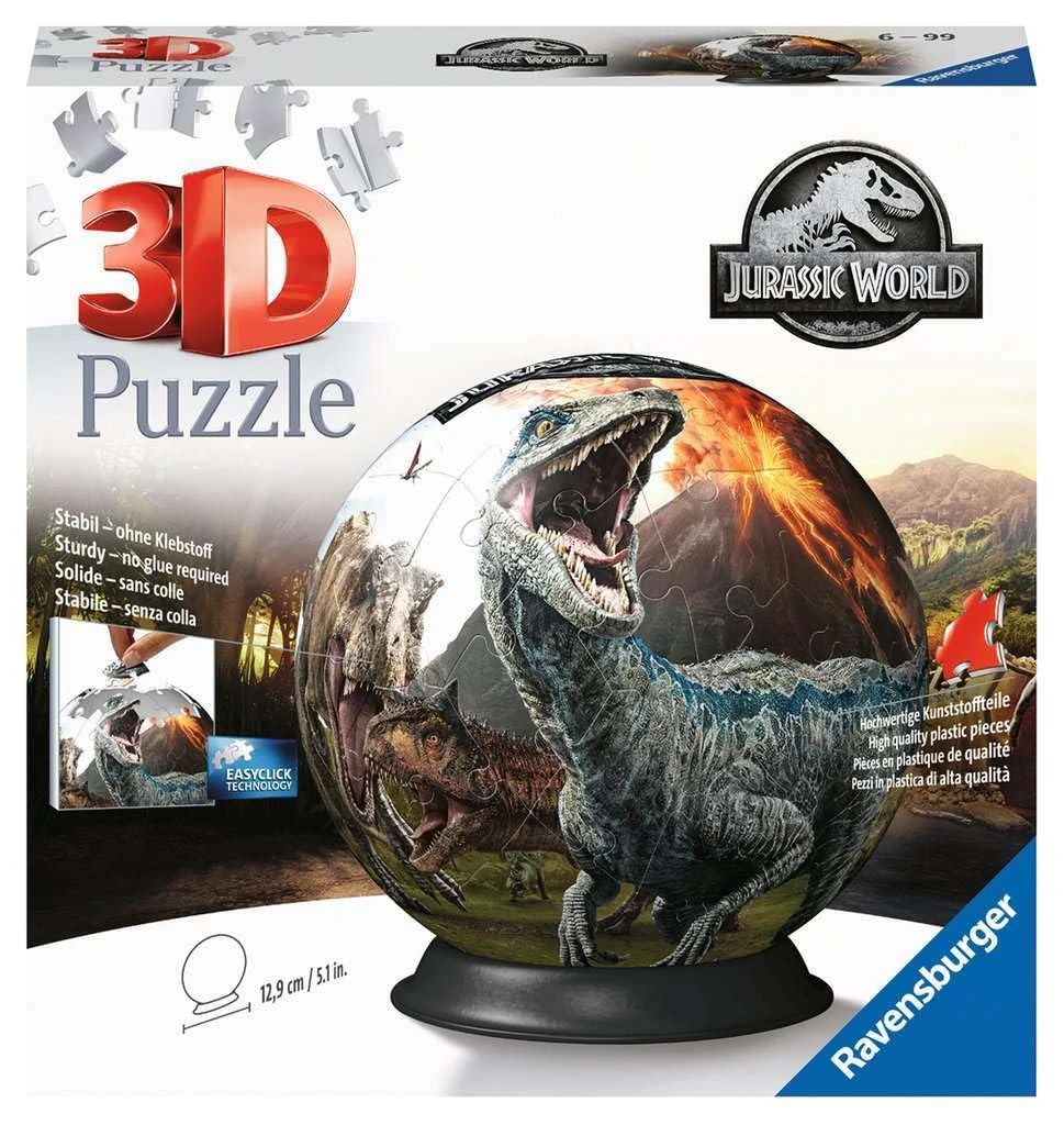 Ravensburger Jurassic World - Fallen Kingdom 72 Piece 3D Jigsaw Puzzle Ball for Kids and Adults Age 6 Up - No Glue Required