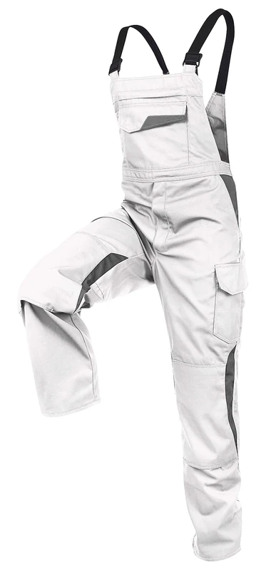 Kubler 3L475365-1095-66 "Vita Mix" Dungarees, White/Medium Grey, Size 66