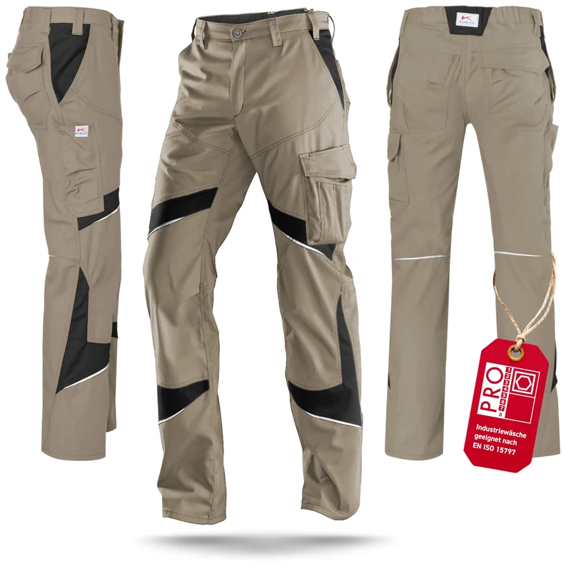 Kubler 25505365-2599-54 "Activiq" Ladies Trousers, Sand Brown and Black, Size 54