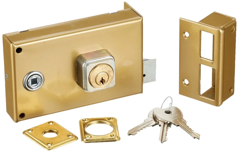 Bricard 1821 Foolscap Horizontal Wall Lock 5 Pin Reversible Pull/Push 140 x 85 Golden Right