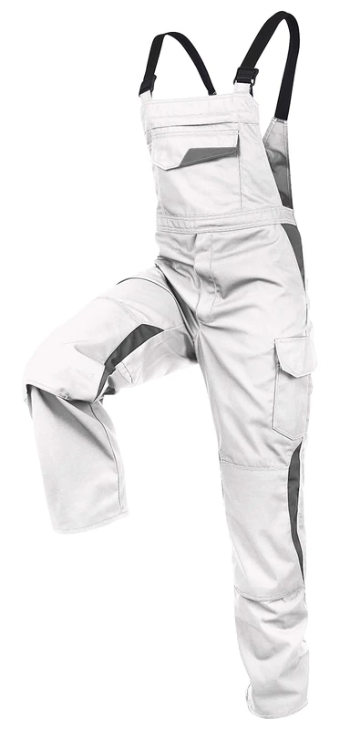 Kubler 3L475365-1095-56 "Vita Mix" Dungarees, White/Medium Grey, Size 56
