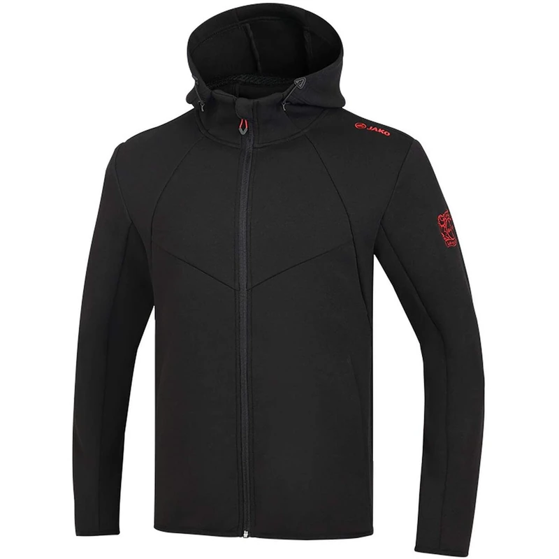 JAKO Bayer 04 Leverkusen Men's Softshell Jacket Bonded, Black, M