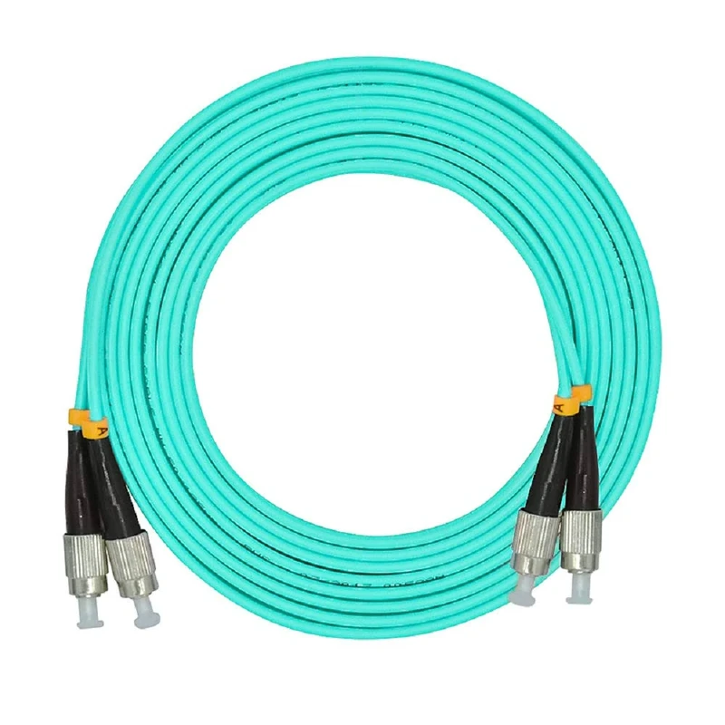 Jeirdus 100 Meters 328ft FC to FC Duplex OM3 10G Multimode Fiber Optic Cable Jumper Optical Patch Cord 50/125 FC-FC