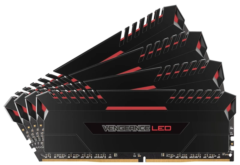 Corsair Vengeance LED 32 GB (4 x 8 GB) DDR4 3000 MHz C16 XMP 2.0 Enthusiast LED Illuminated Memory Kit - Black with Red LED Lighting