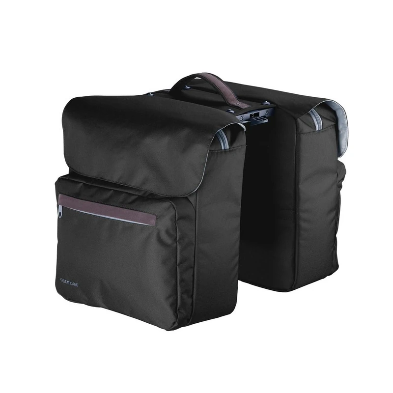 Racktime Unisex – Adult Ture Double Pannier Carrier Bag, Black, One Size