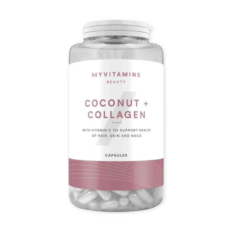 Myprotein Coconut & Collagen Capsules – Hydrolysed Collagen, Coconut Oil & Vitamin C – Supports Skin Health, Glow & Elasticity – 60 Capsules - 30 Servings (1 Month Supply)