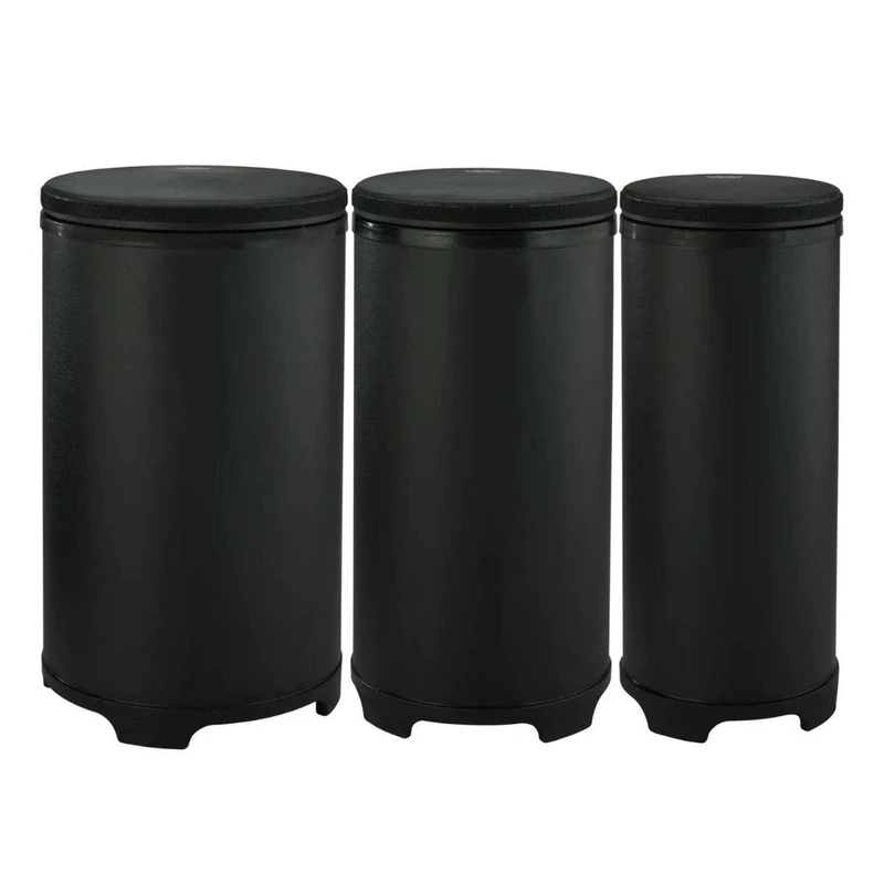 Remo World Percussion Set Festival Tubano (3 Tubanos 10", 12", 14") Black Matte DP-25TU-CC-71