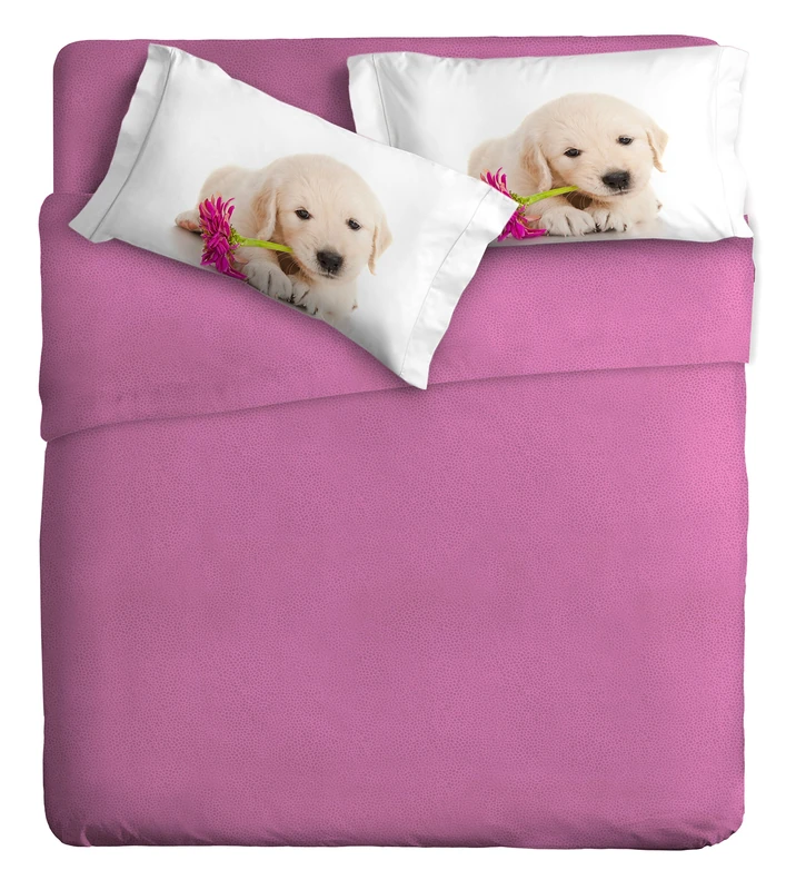 Ipersan Rosabella Design Photo Complete Funny Dogs 260x300x0.5 cm White/pink
