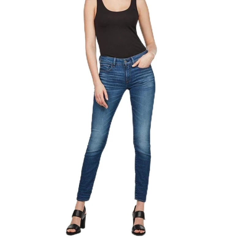 G-Star Women's 3301 Mid Waist Skinny Jeans, Blue (medium aged D05700-9874-071), 23W / 28L