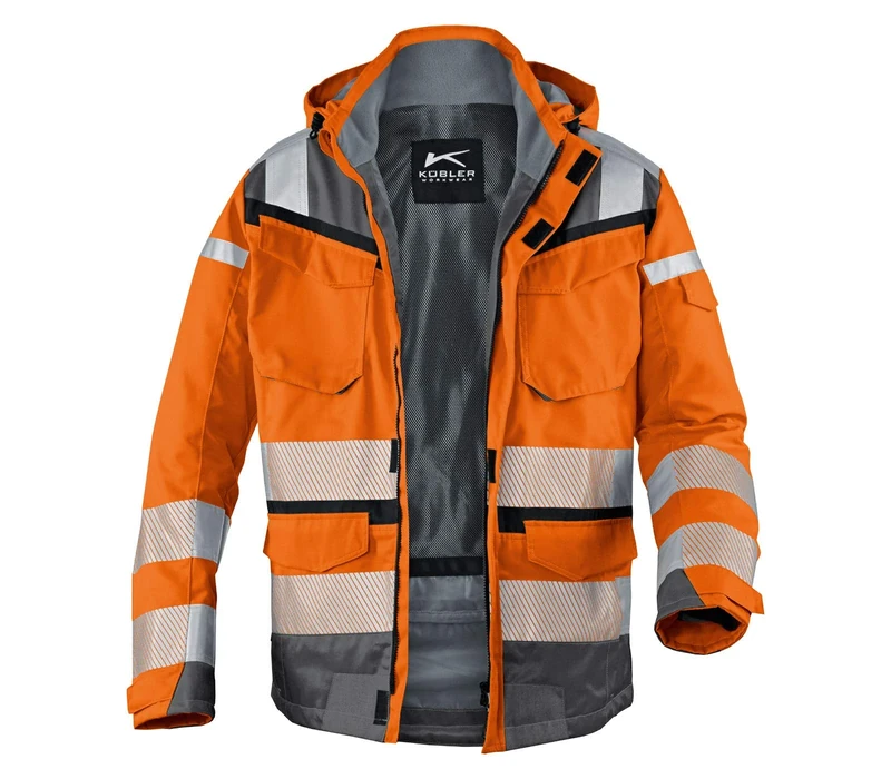 Kubler 13078332-3797-4XL "Reflectiq" PPE 2 Weather Jacket, Orange/Anthracite, 4X-Large