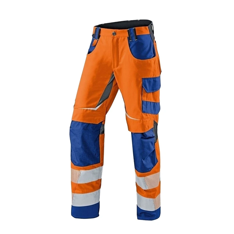 Kubler 24078343-3746-110 PPE 2 "Reflectiq" Summer Trousers, Orange/Cornflower Blue, Size 110