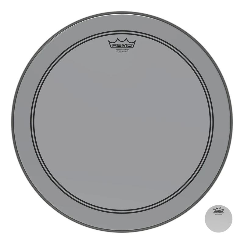 Remo Powerstroke P3 Colortone Smoke Bass Drumhead, 18"