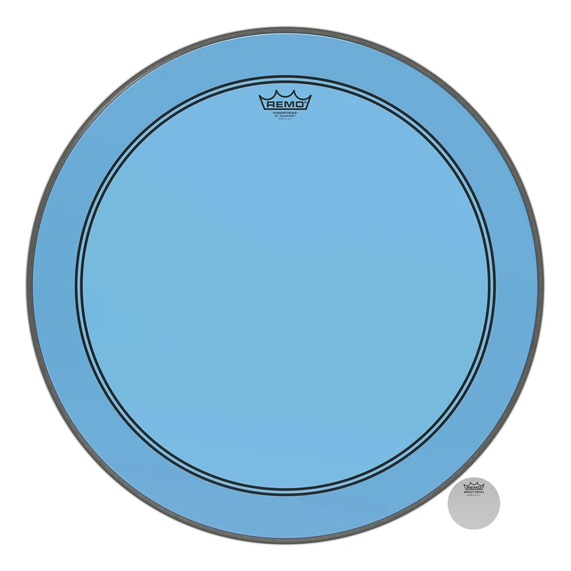 Remo Powerstroke 3 Colortone Blue Bass Schlagzeugfell Drum Head, 24" P3-1324-CT-BU