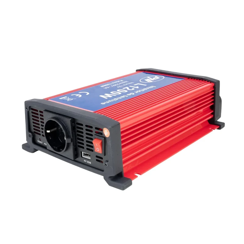 Power inverter PNI L1200W, input 12V - output 230V, output power 1200W, 1 x 230V socket, USB2.0