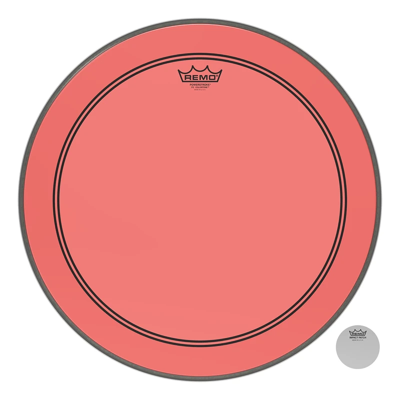 Remo Colortone Powerstroke 3 Clear Bass Drum 20 Inches Red P3-1320-CT-RD