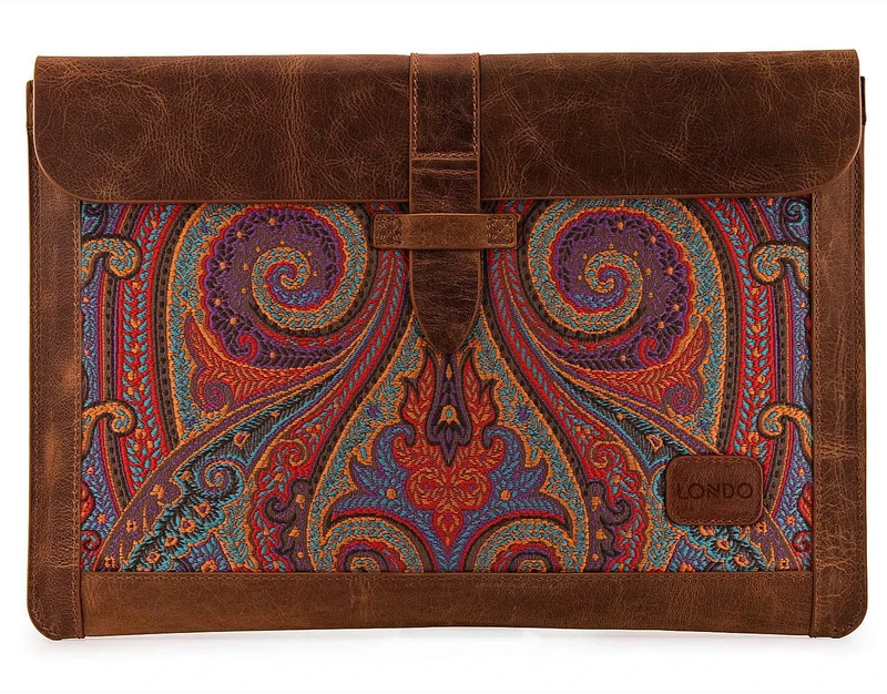 LONDO Top Grain Leather MacBook Bag Laptop Sleeve for MacBook Pro and MacBook Air Case Compatible with 14 Inch - 13.3 Inch (M2) - 13 Inch - iPad Pro 12.9 Inch - M1 2020 2021 and 2022 Models