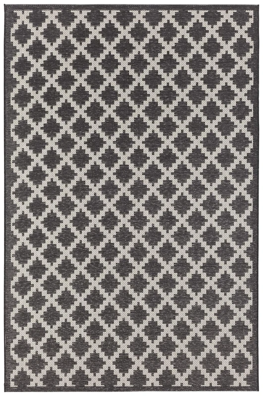 freundin Home Collection Flat Weave Rug in Macrame Look Dawn Cream 77 x 150 cm black 130 x 190 cm