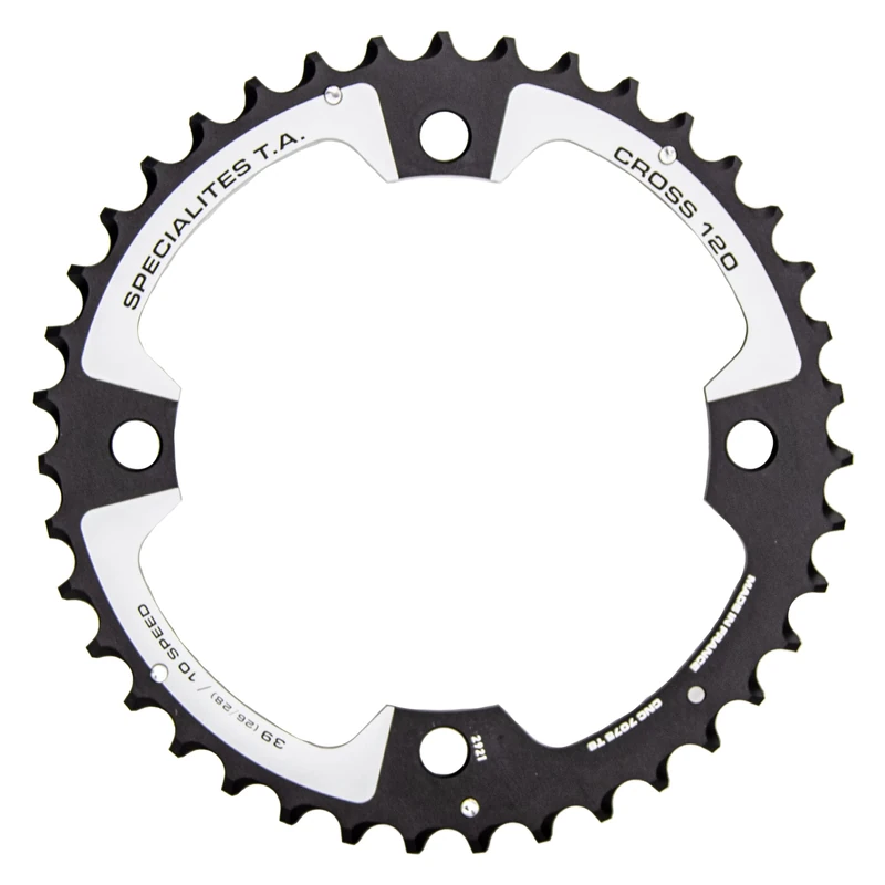 Spécialités TA Cross 4 Arm 10 Speed Chainring, Black, Outer (PCD 120mm), 39t