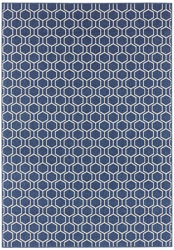 Freundin Home Collection Karla Rug - Living Room Rug Flat Weave Short Pile Modern Design Loop Look for Dining Room, Living Room, Children's Room, Bedroom - Dark Blue, 160 x 230 cm