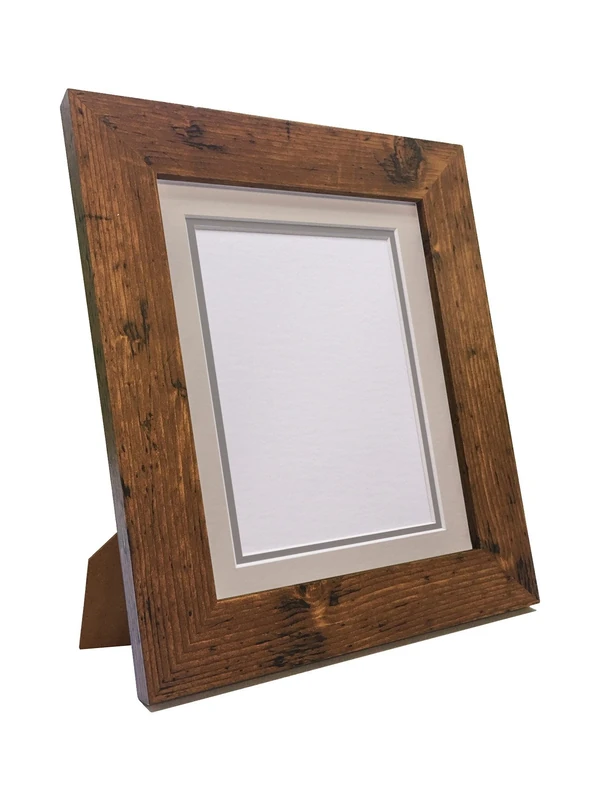 Metro Vintage Wood Photo Picture Poster Frame with Double Light Grey on Dark Grey Mount 50 x 70 cm for Image Size A2