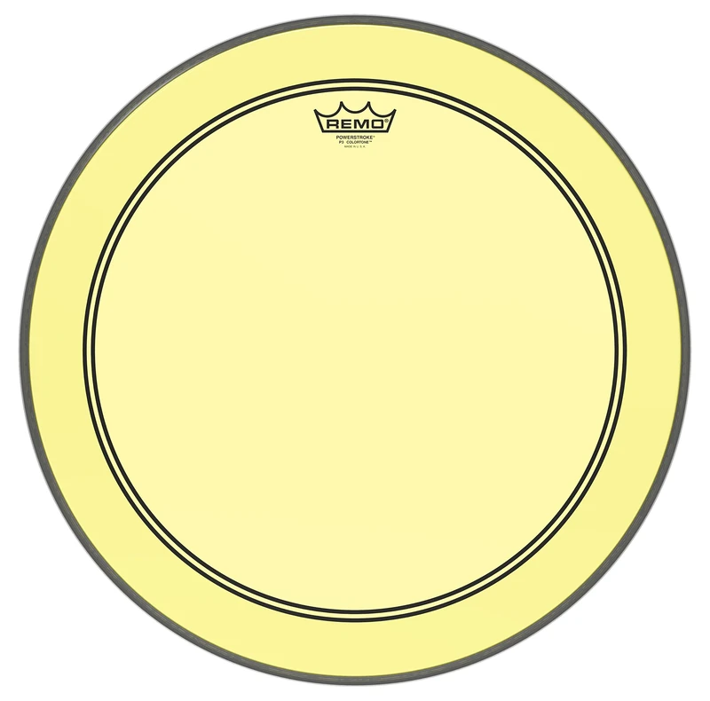 Remo Colortone Powerstroke 3 Clear Bass Drum 20 Inches Yellow P3-1320-CT-YE