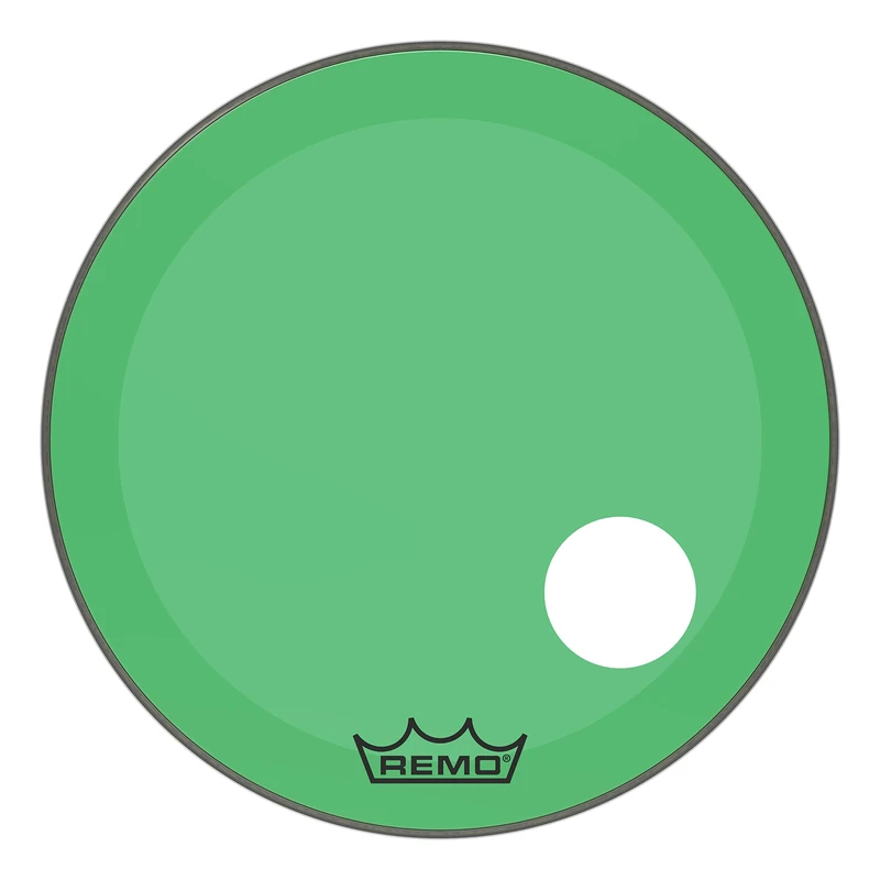 Remo Powerstroke P3 Colortone Green Bass Drumhead, 26", 5" Offset Hole
